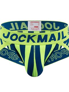 Полосатые брифы на брендированной резинке желтого цвета JOCKMAIL RTJM2026-13